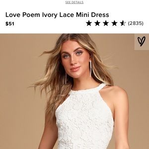 Lulus Love Poem Ivory Lace Mini Dress